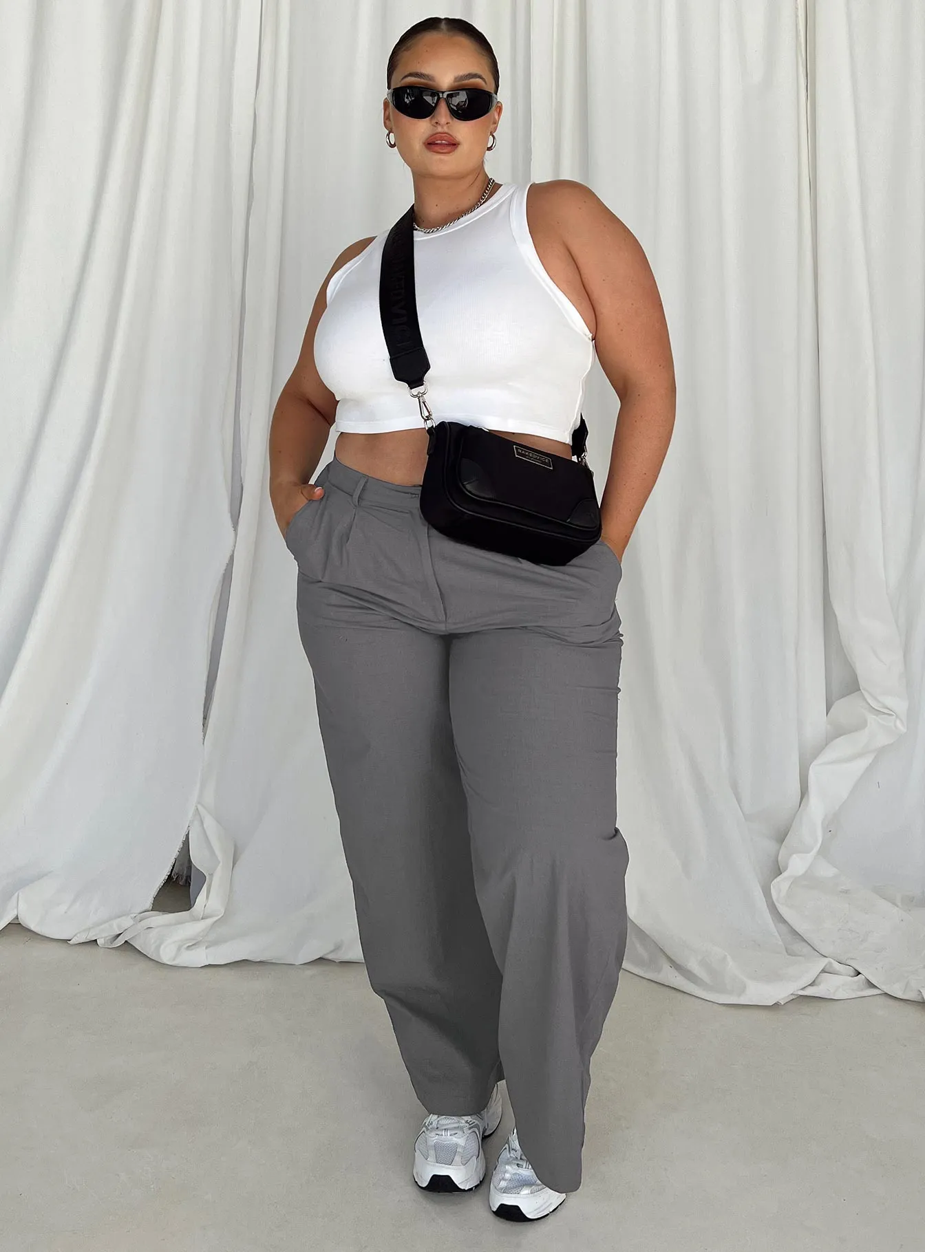 No Tag Sporty Comfort Fit Betsy Pants Grey Curve