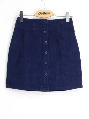 Women's Ribbed Velvet Skirt,Navy Heat Dissipating Fabric