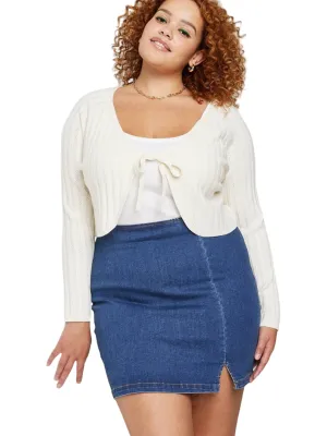 Women's Plain Solid Denim Skirt,Blue Soft Finish