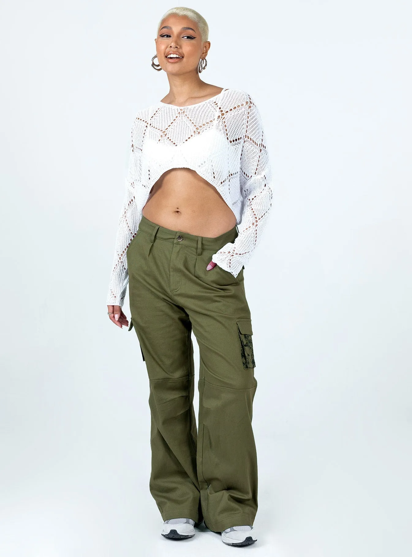 AntiSlipGrip Casual Edge Paisley Tattoo Cargo Pants Khaki