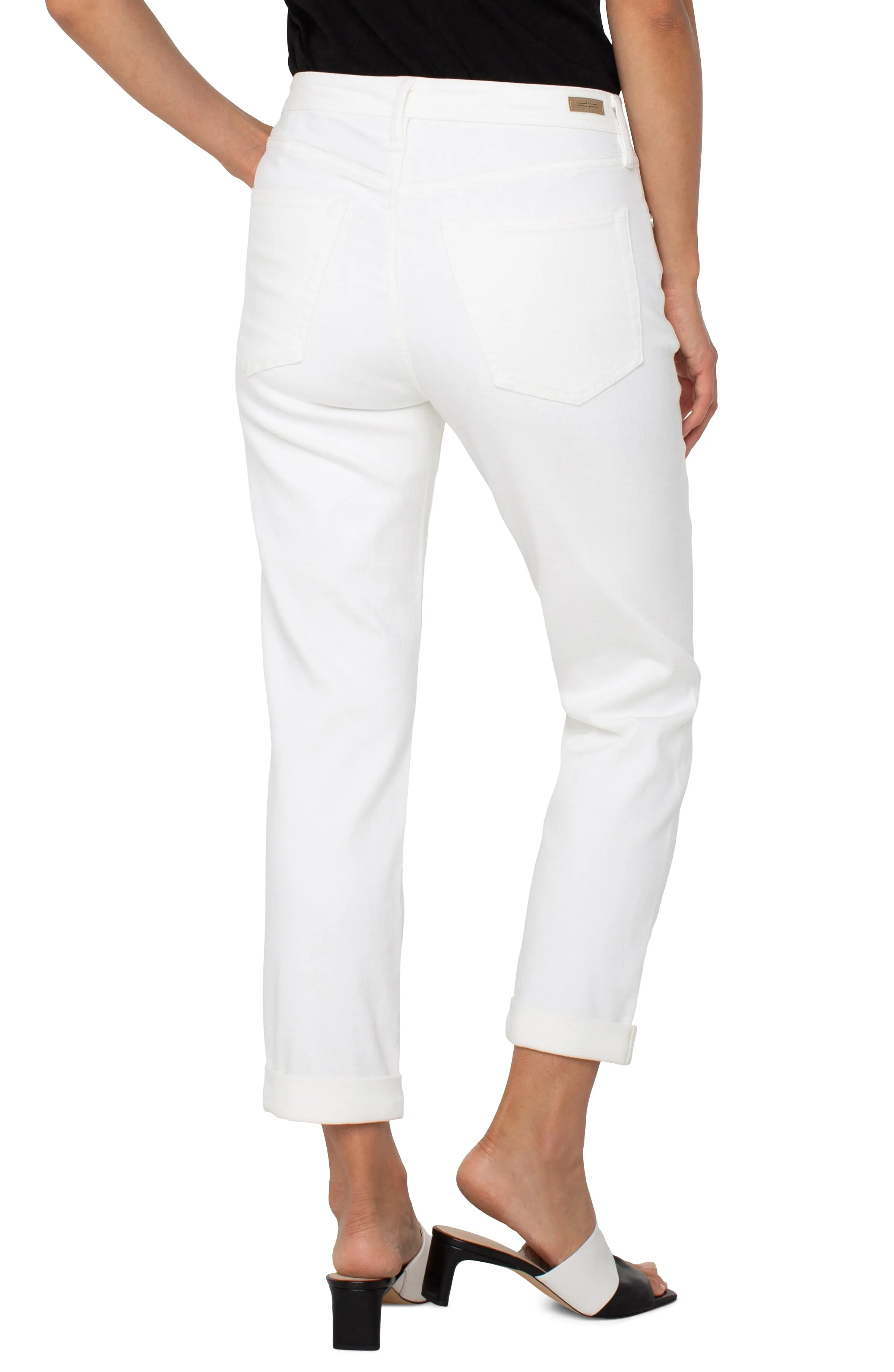 LIVERPOOL BOYFRIEND ROLLED CUFF WHITE JEAN Quick Wear