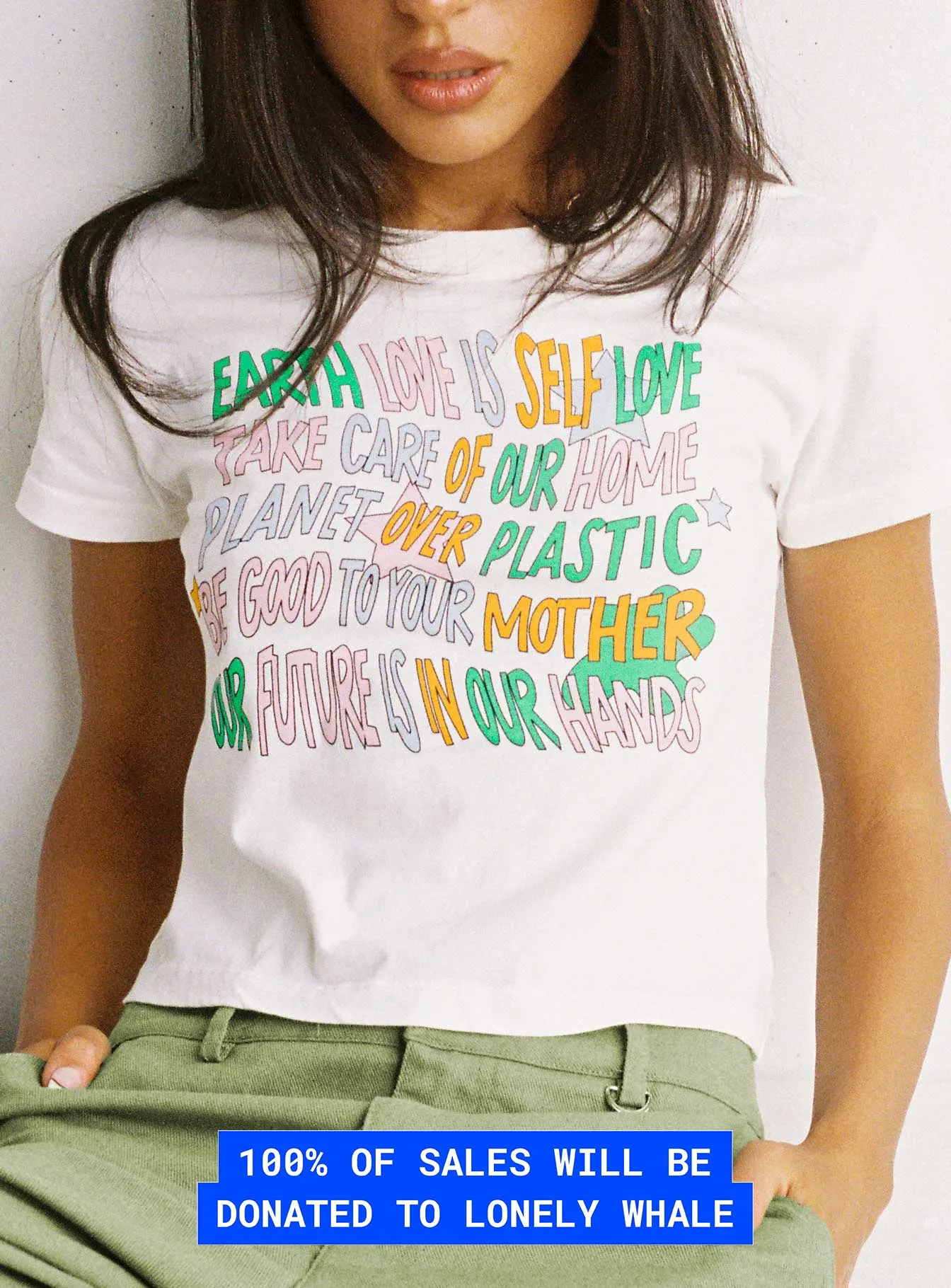 Minimal Fit Comfy Vibes Organic Be Kind Charity Baby Tee Cream