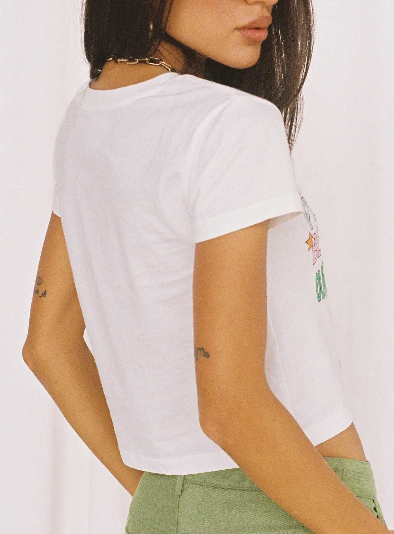Fresh Vibes Organic Be Kind Charity Baby Tee Cream