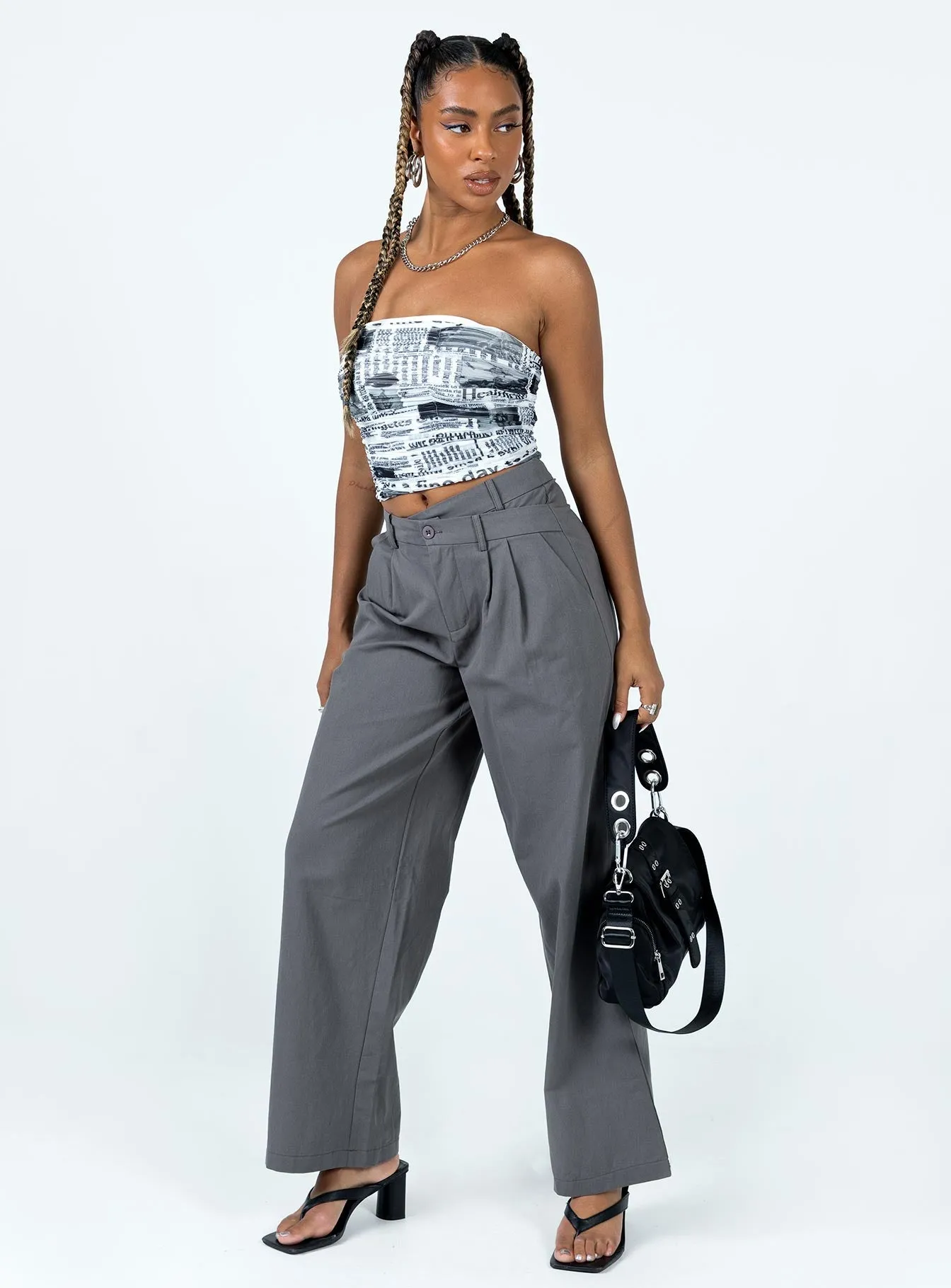 Mertyl Assymetric Pants Slate Long Use