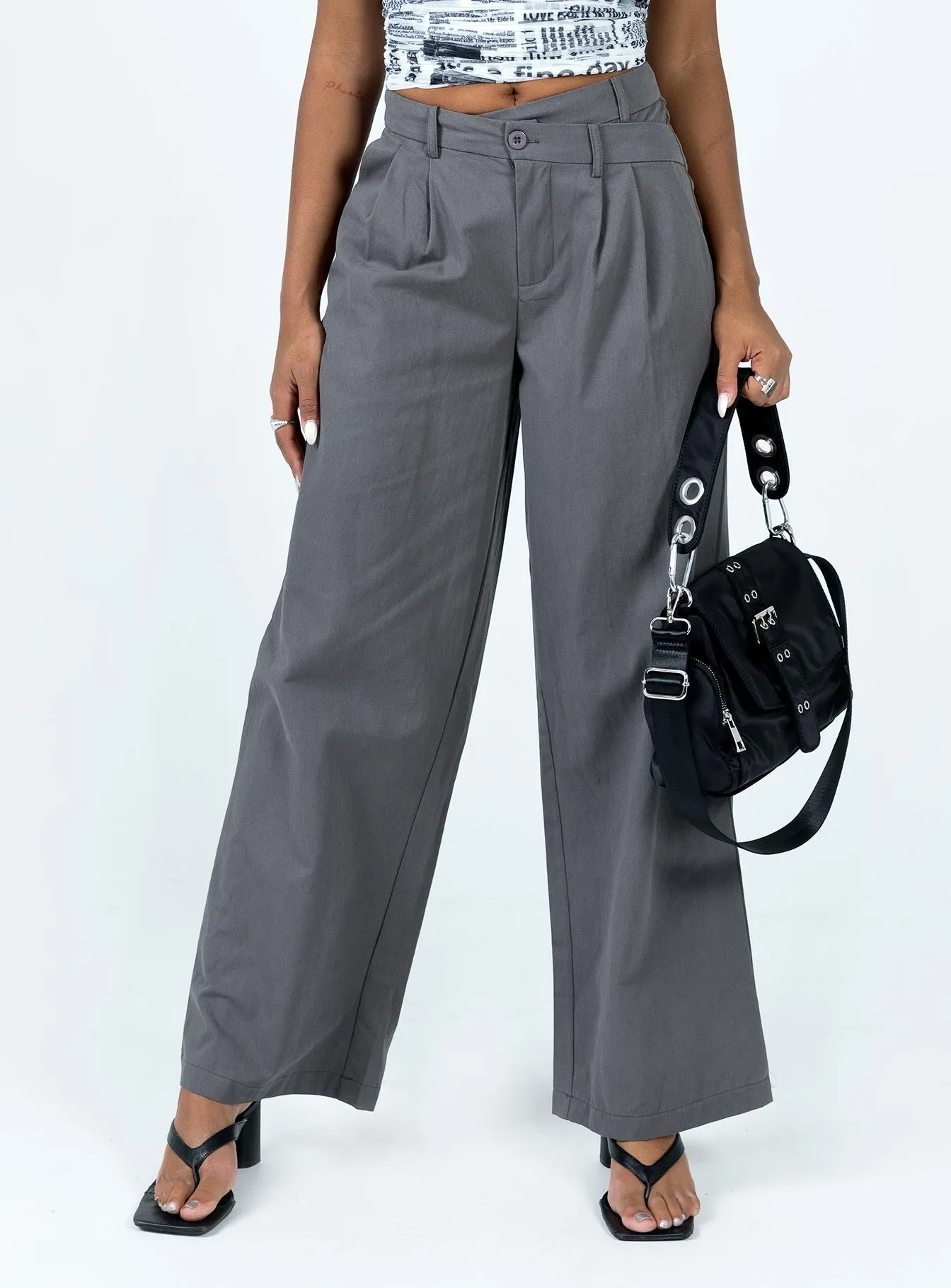 Comfy Motion Stretching Fit Mertyl Assymetric Pants Slate