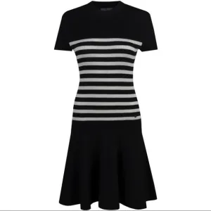 All Gender Fit Flattering Waist New G/Fore Black Striped Sweater Dress Size XS MSP$295
