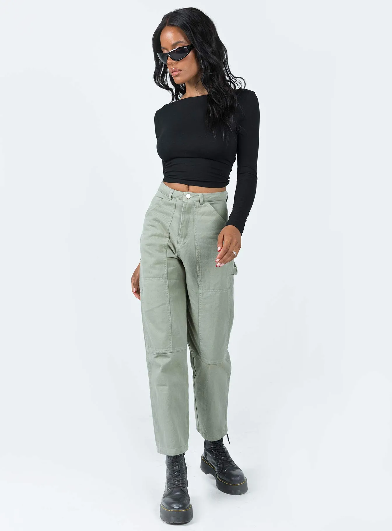 ErgonomicArticulatedDesign Dropouts Cargo Pants Green
