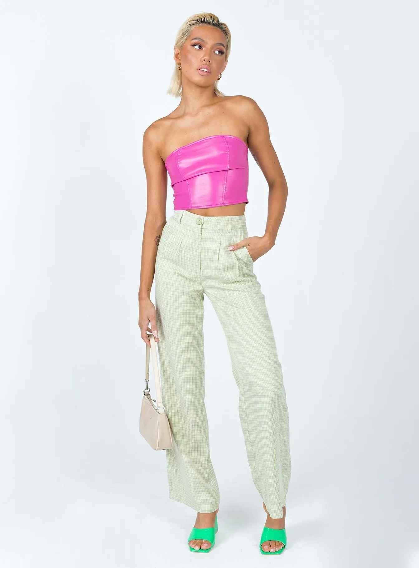 Archer Pants Green Check Blackout fabric Comfortable Layering
