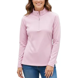 Peter Millar Women's Women's Women's Sugar Stripe Perth 1/4 Midlayer - Palmer Pink Loose Fit