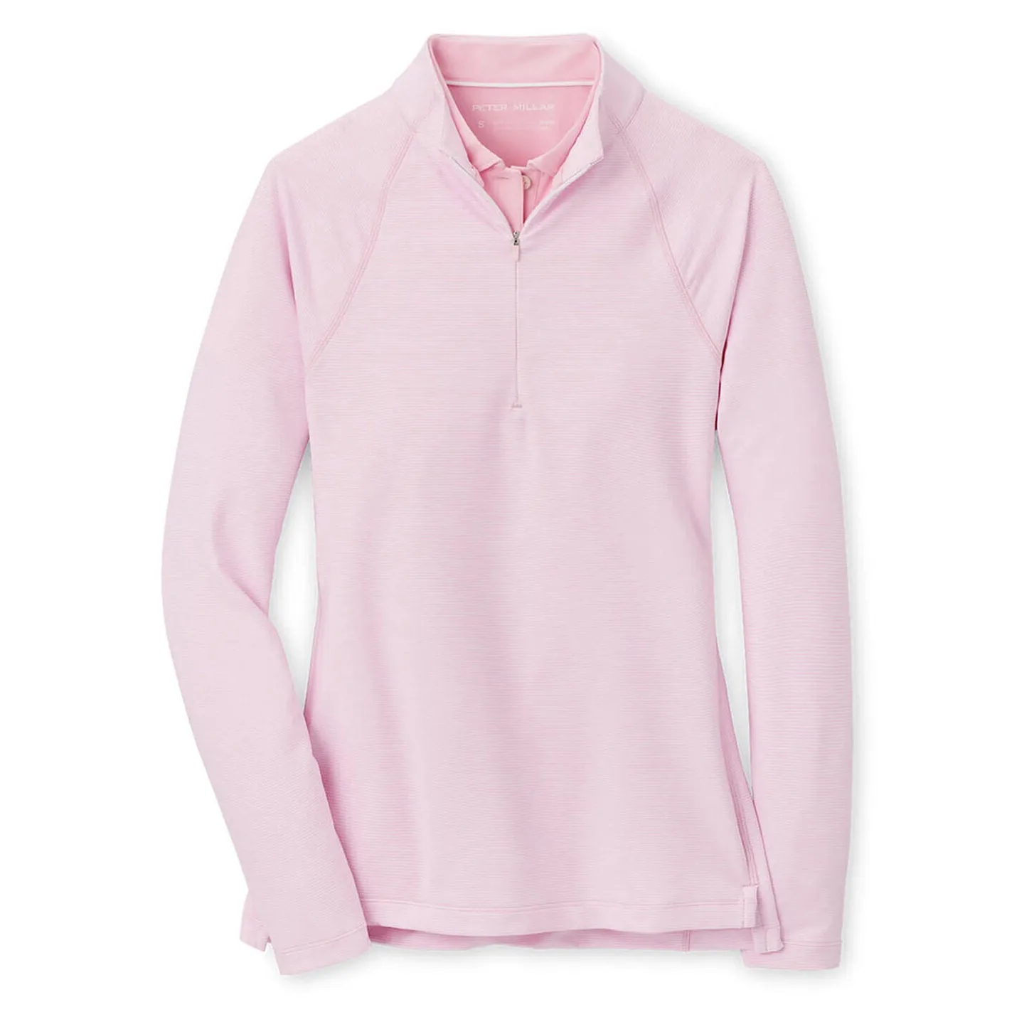 Peter Millar Women's Women's Women's Sugar Stripe Perth 1/4 Midlayer - Palmer Pink Relaxed Layer
