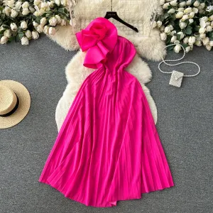 Summer Elegant Pleated Midi Dress For Women Empire Lace Vestidos Ladies Evening Dresses Clothes Women Quick Elegance Padded-Bust