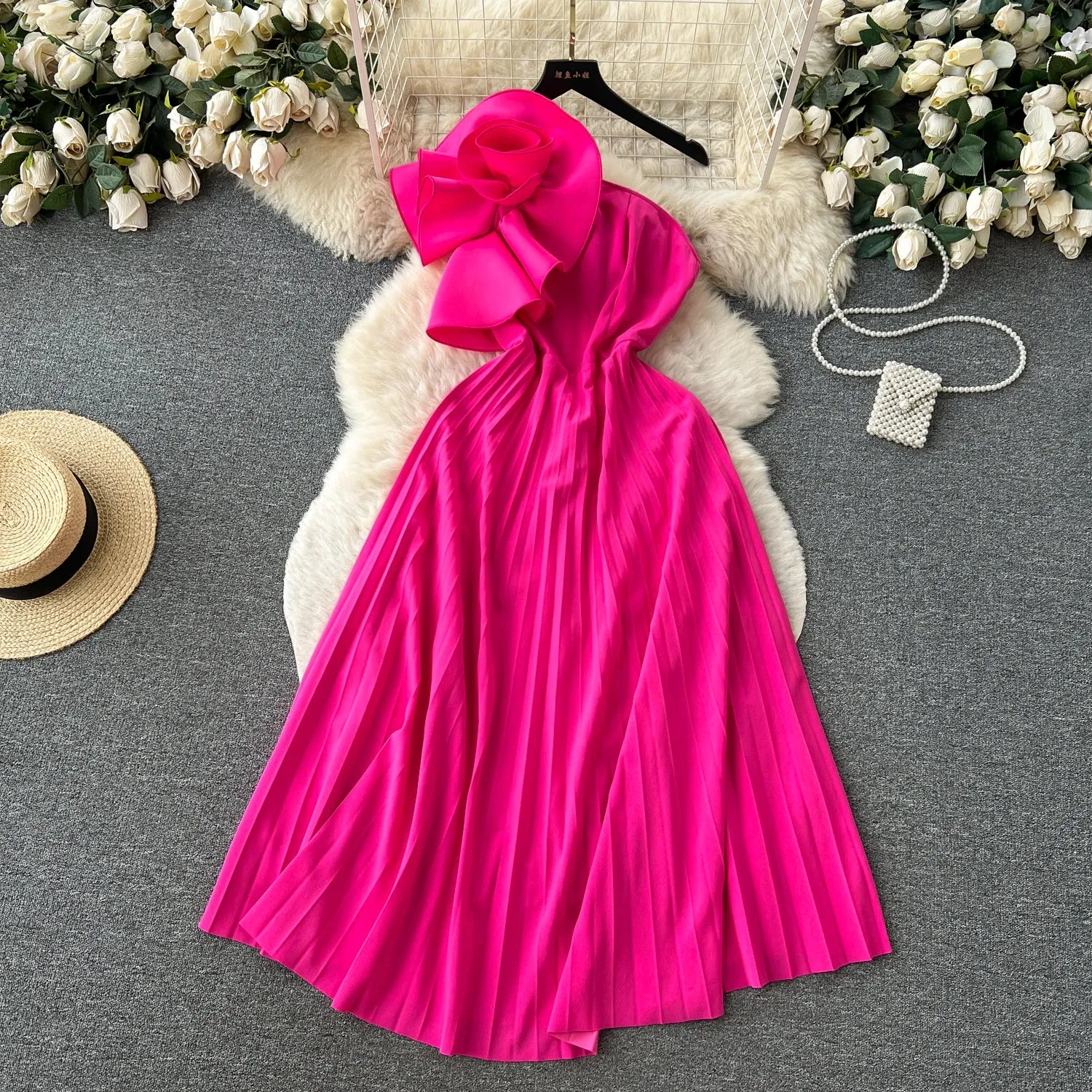 Sharp Design Soft Gradient Summer Elegant Pleated Midi Dress For Women Empire Lace Vestidos Ladies Evening Dresses Clothes Women