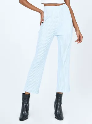Ginny Ribbed Knit Pants Blue MoistureWickingLining