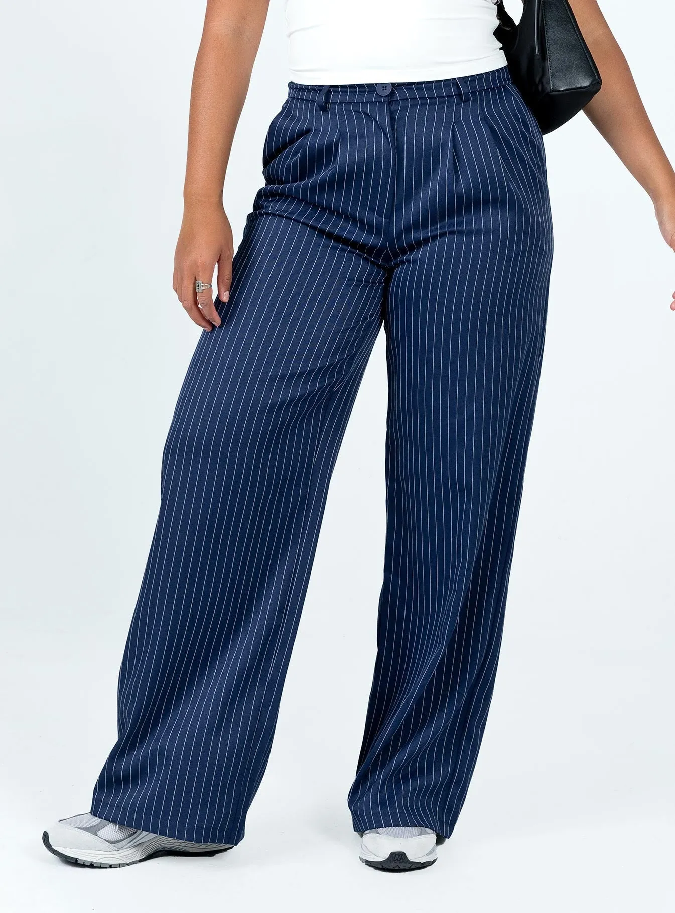 Archer Pants Pinstripe Navy Flexible Waist