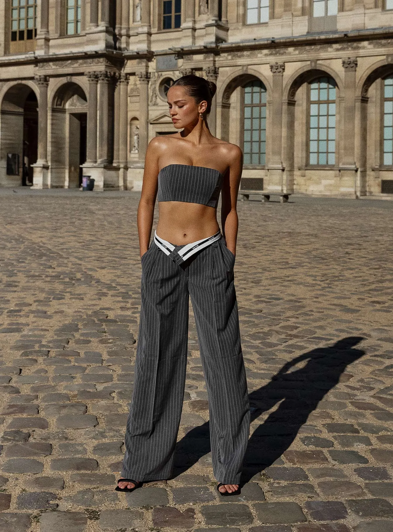 JGR & STN Bella Slouch Trouser Grey Linen blend