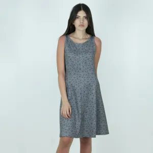 Women's Printed Flare Dress,Grey Festive Wear