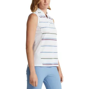 SustainableBlend Concert Vibe RLX Ralph Lauren Women's Sleeveless Zip Golf Shirt - Pure White Multi