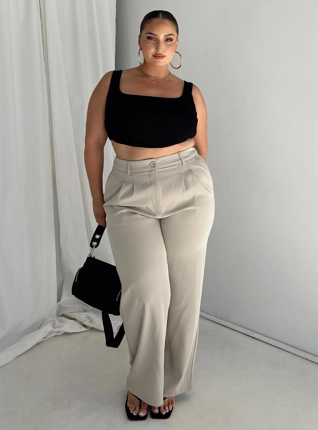 Anti Static Fabric Archer Pants Taupe Curve