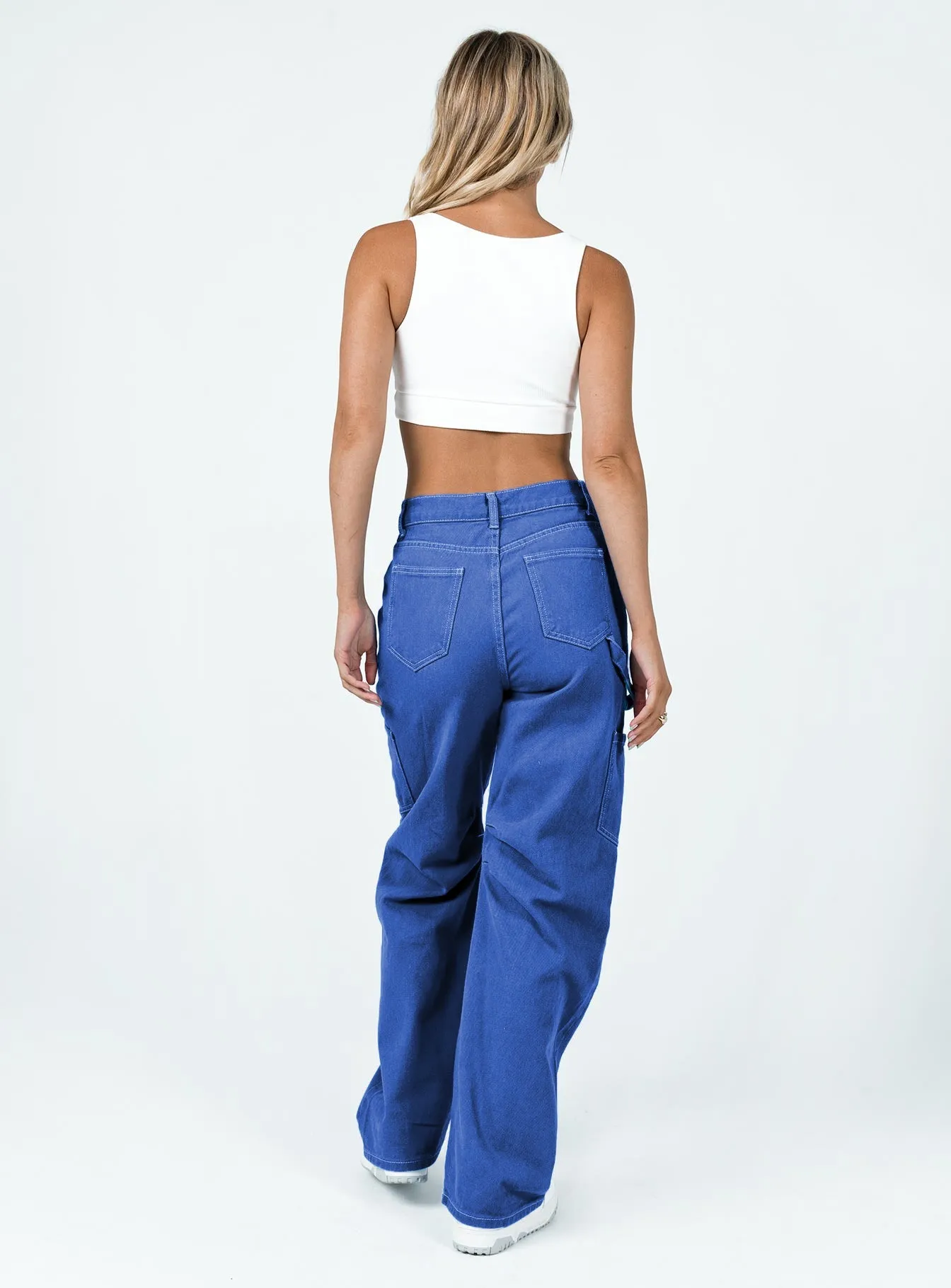 Non-Binding Fit Hidden Zip Pockets Miami Vice Pants Blue