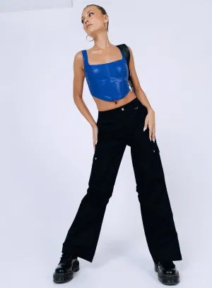 MultiPocketDesign Fallout Mid Rise Cargo Pants Black