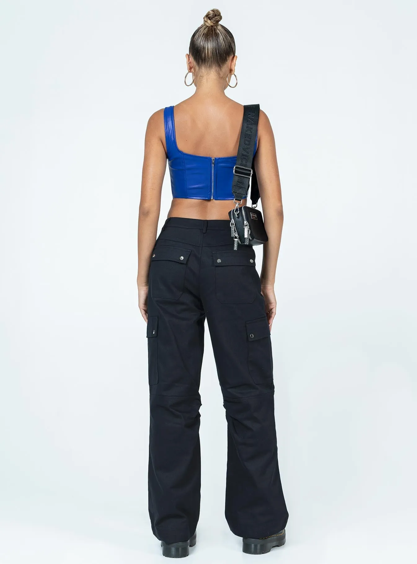 Fallout Mid Rise Cargo Pants Black Flexible Design