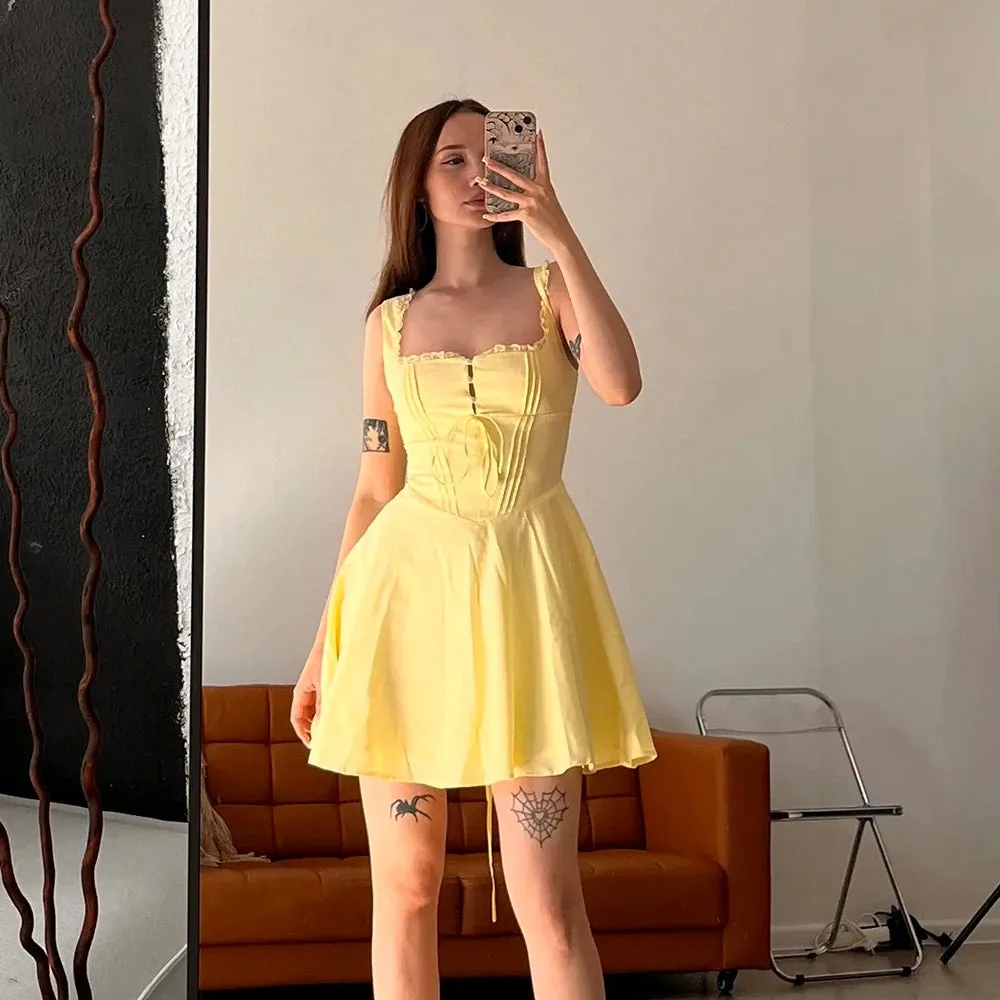 Summer Lovely Cute Mini Dress Black Hollow Out Sexy Party Dress Polished Motion Polished Wear
