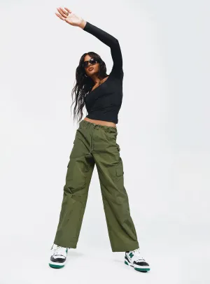 Wide-leg cut Erave Parachute Pants Khaki