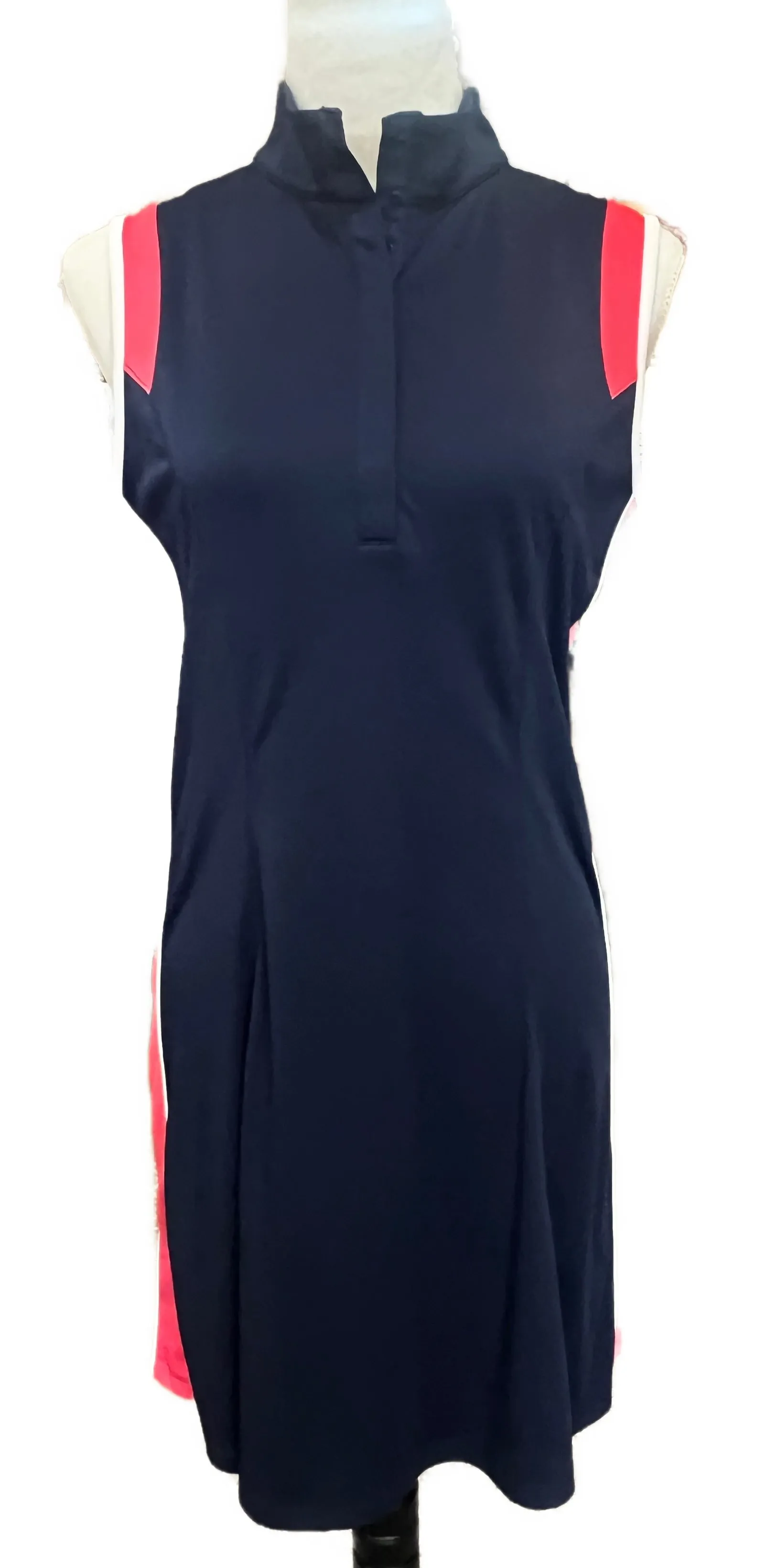 Callaway Navy Women's Sleeveless Golf Dress w/ Pink & White Accents Size M MSP$110 Casual-Look Stay Cool
