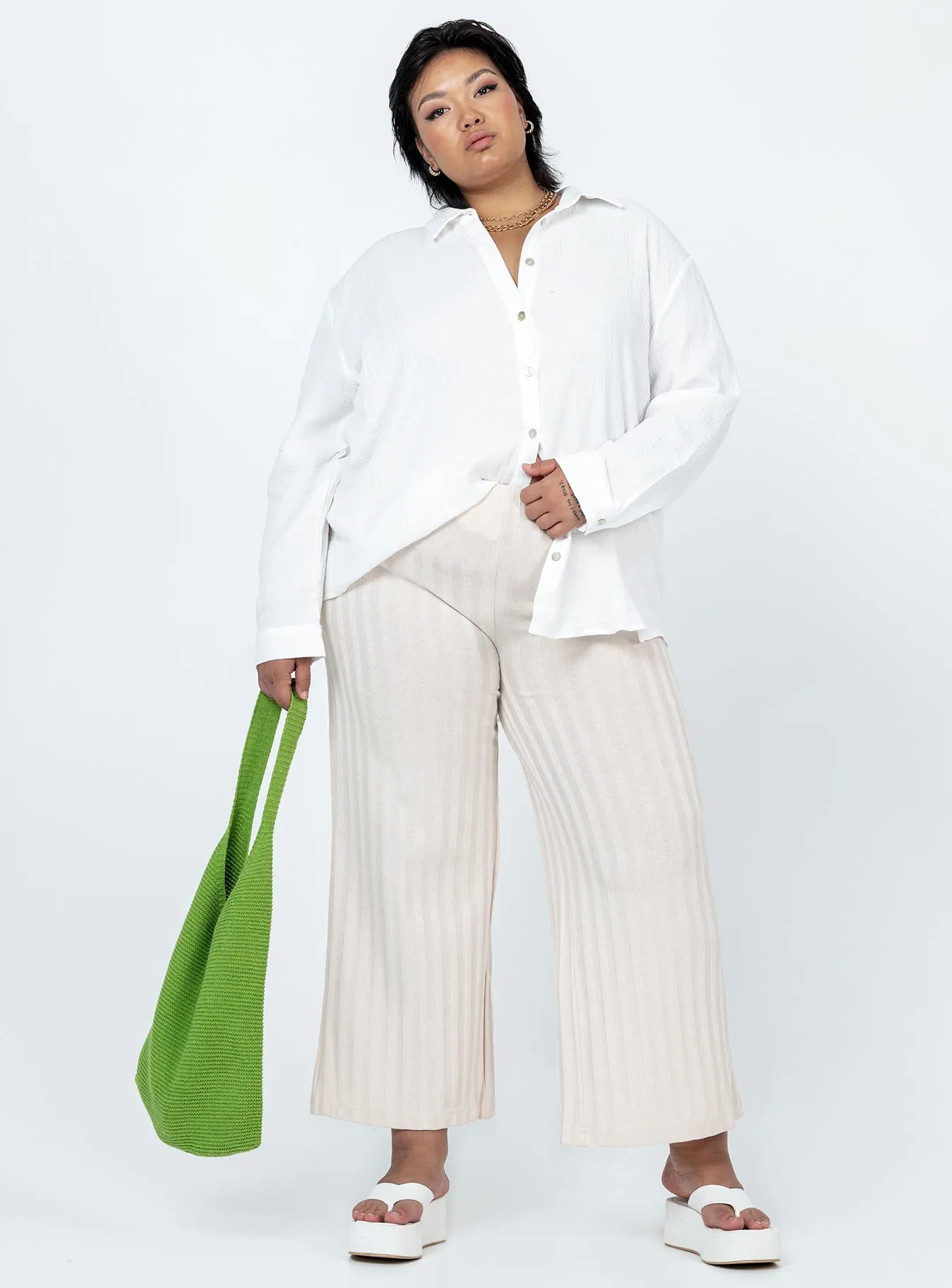 Wear Resistant Fabric Augustus Pants Cream Curve