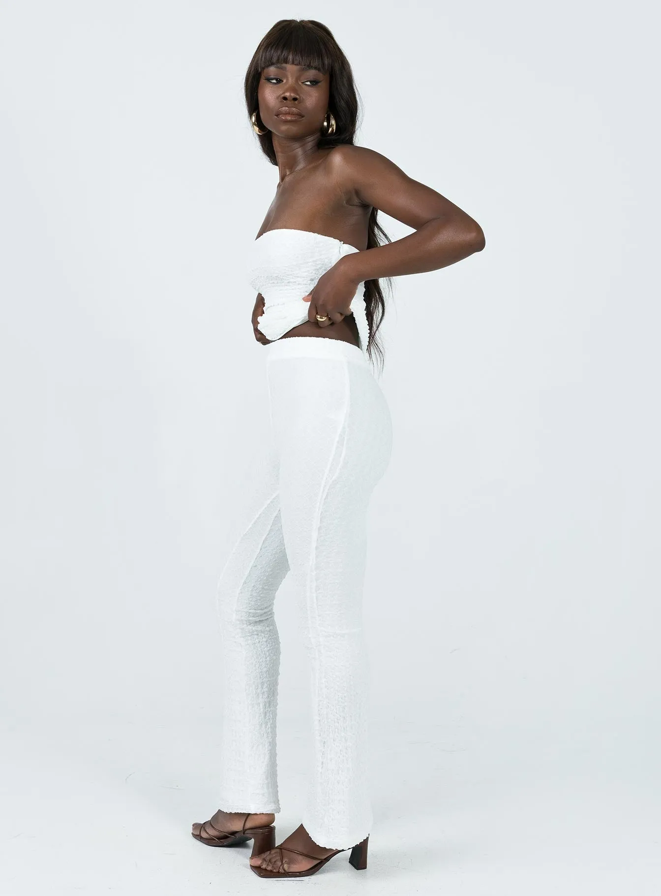 Vereen Pants White Flattering Cut Loose cut