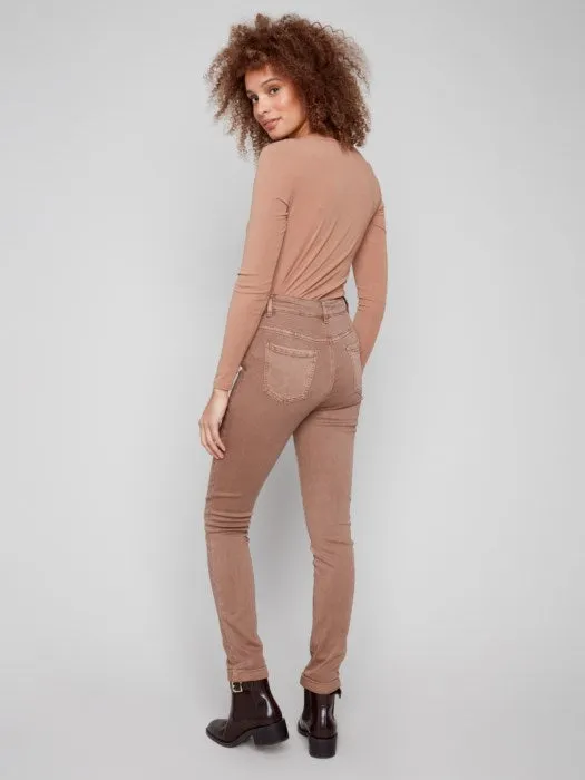 CUFFED HEM 5-POCKET TWLL PANTS - TRUFFLE Hotel Style Warm Vest