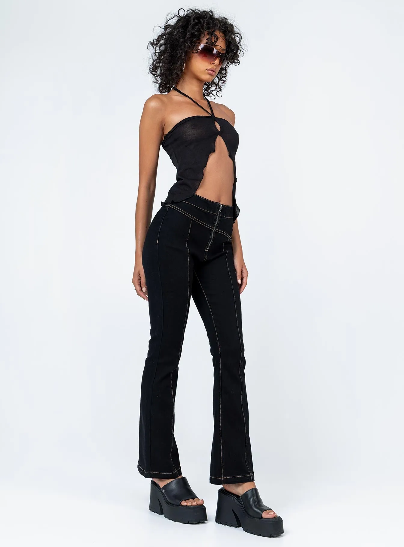 Anti Odor Treatment Light Wear Fit Zia Flare Pants Black