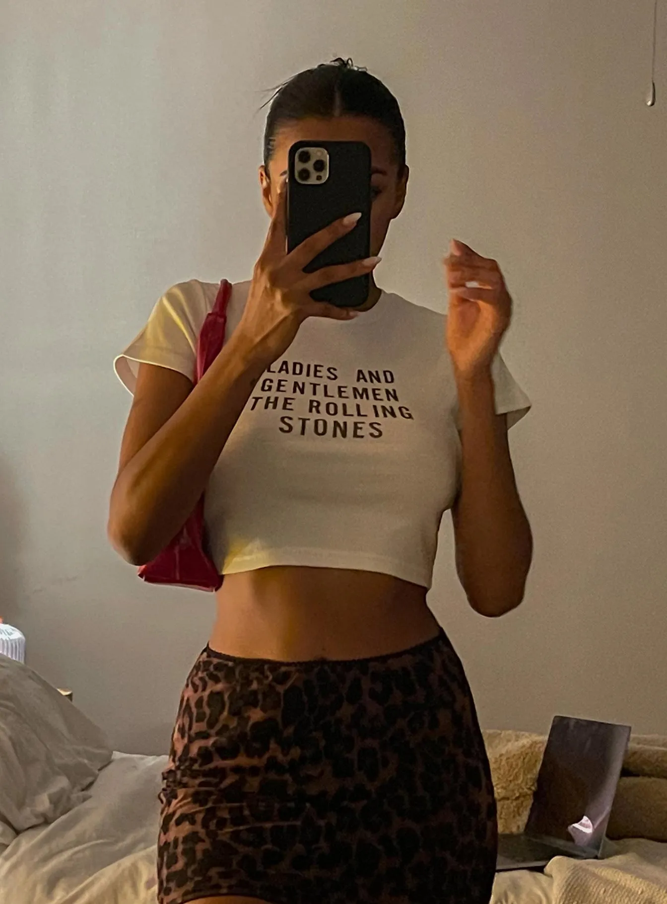 MinimalBranding The Rolling Stones Ladies and Gentlemen Cropped Tee White