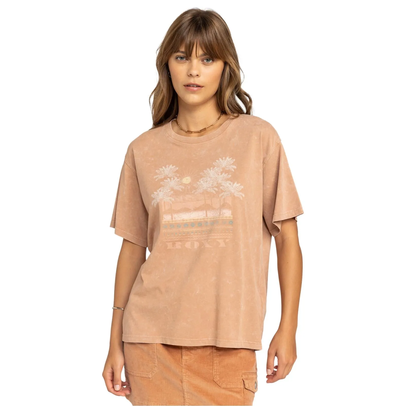 Slim Style Quick Slip Roxy Womens Moonlight Sunset Short Sleeve T-Shirt