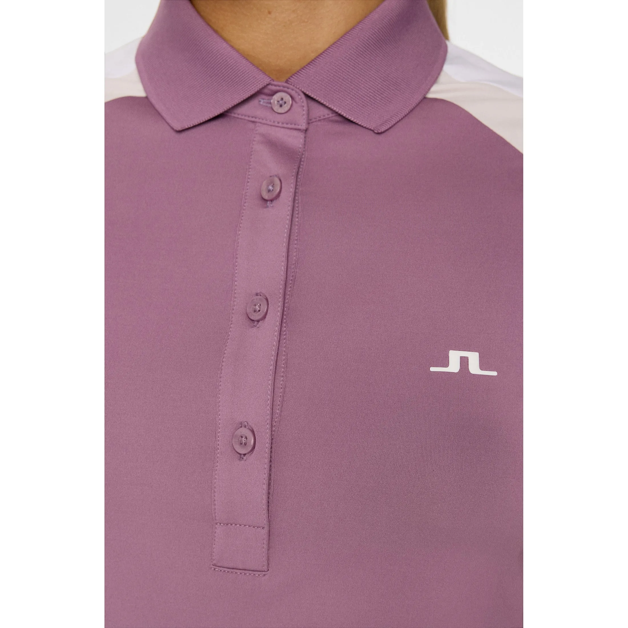 J.Lindeberg Women's Priya Golf Polo Shirt - Very Grape Organza Fit