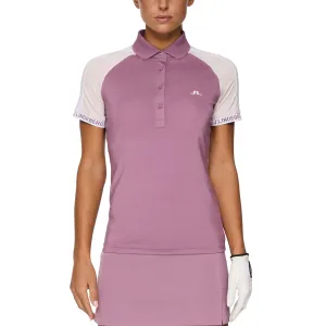 J.Lindeberg Women's Priya Golf Polo Shirt - Very Grape Global Glow