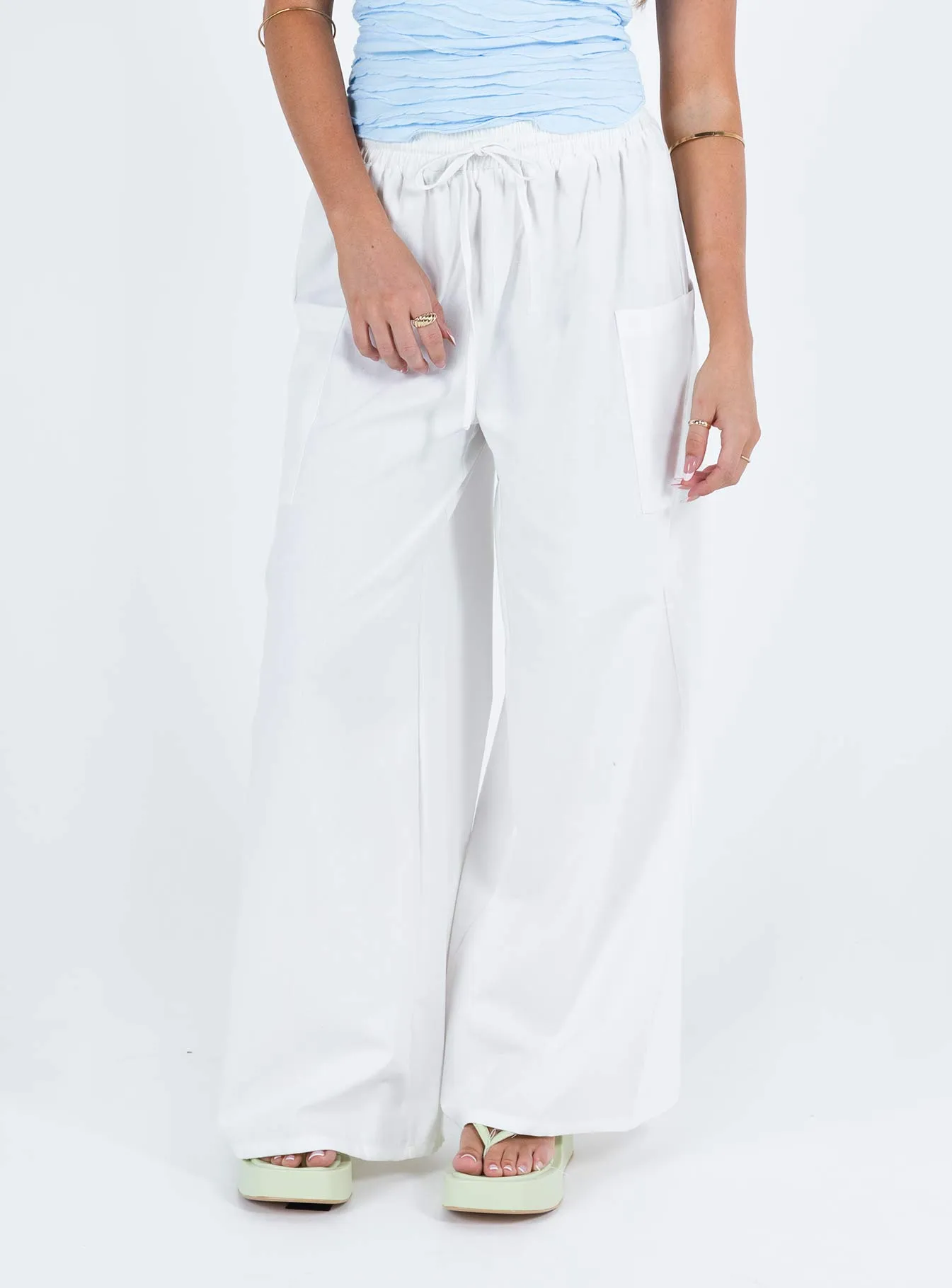 Brunie Pants White Petite Breathable Layer Fit