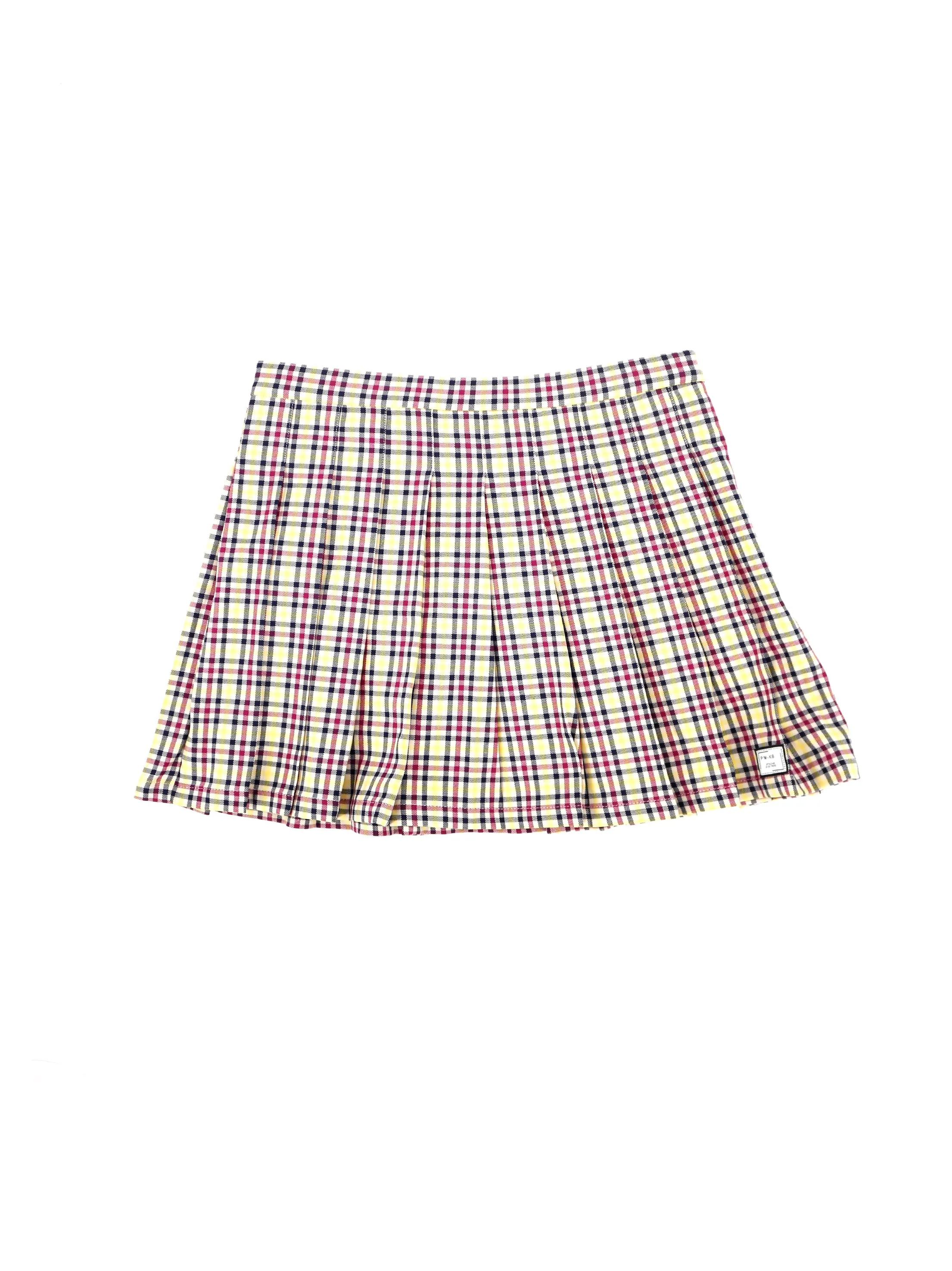 Women's Plaid Skirt,Yellow Laidback Feel