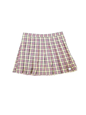 Women's Plaid Skirt,Yellow Chill Look Hand Painted