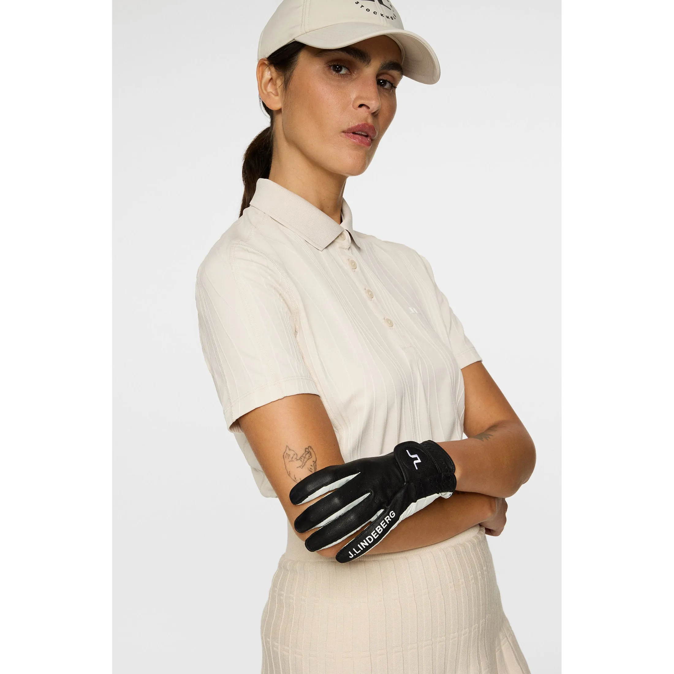 J.Lindeberg Women's Izara Golf Polo Shirt - Moonbeam Free Shape
