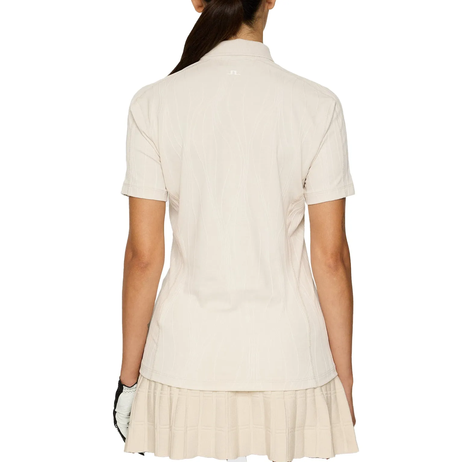 J.Lindeberg Women's Izara Golf Polo Shirt - Moonbeam AbrasionResistant Material