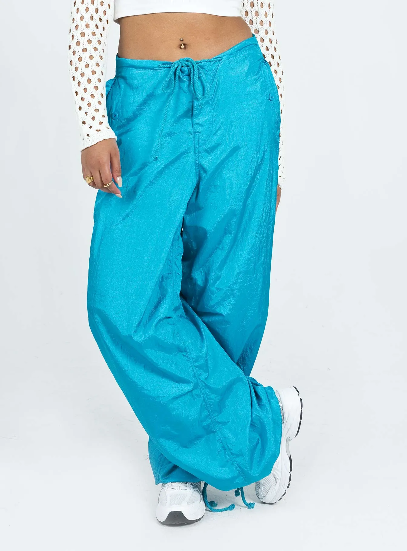 Elastic Cuff Motel Chute Trousers Blue