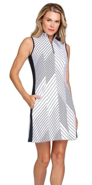 Summer Mood Stylish day dress New Tail Black & White Sleeveless Striped Dress Size XL MSP$93