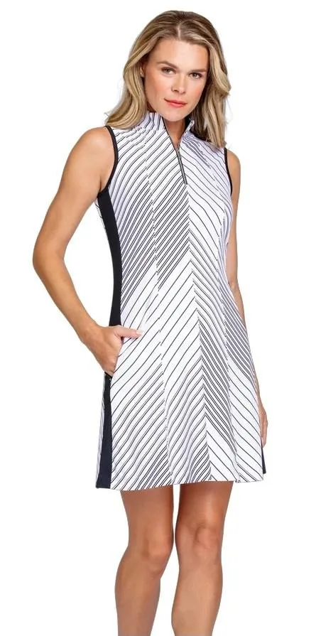 Summer Mood Stylish day dress New Tail Black & White Sleeveless Striped Dress Size XL MSP$93