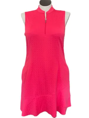 New Women's Greg Norman Hot Pink Sleeveless Golf Dress Size L MSP$99 Vibrant Edge Casual Waist