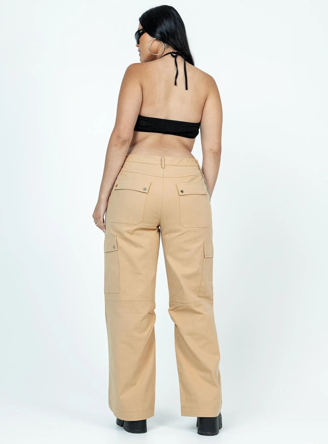 Comfort Cushioning Fallout Mid Rise Cargo Pants Beige