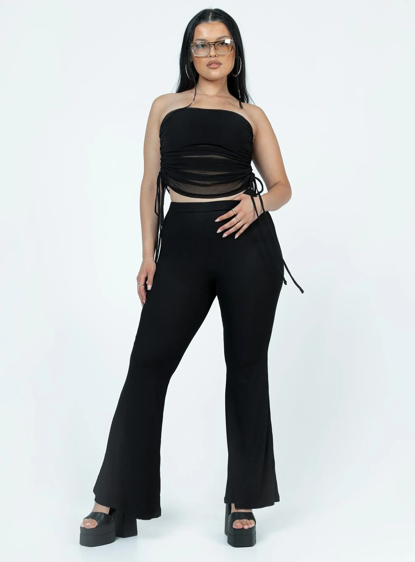 Wrinkle Resistant Sport Wear Fit Harriet Set Black