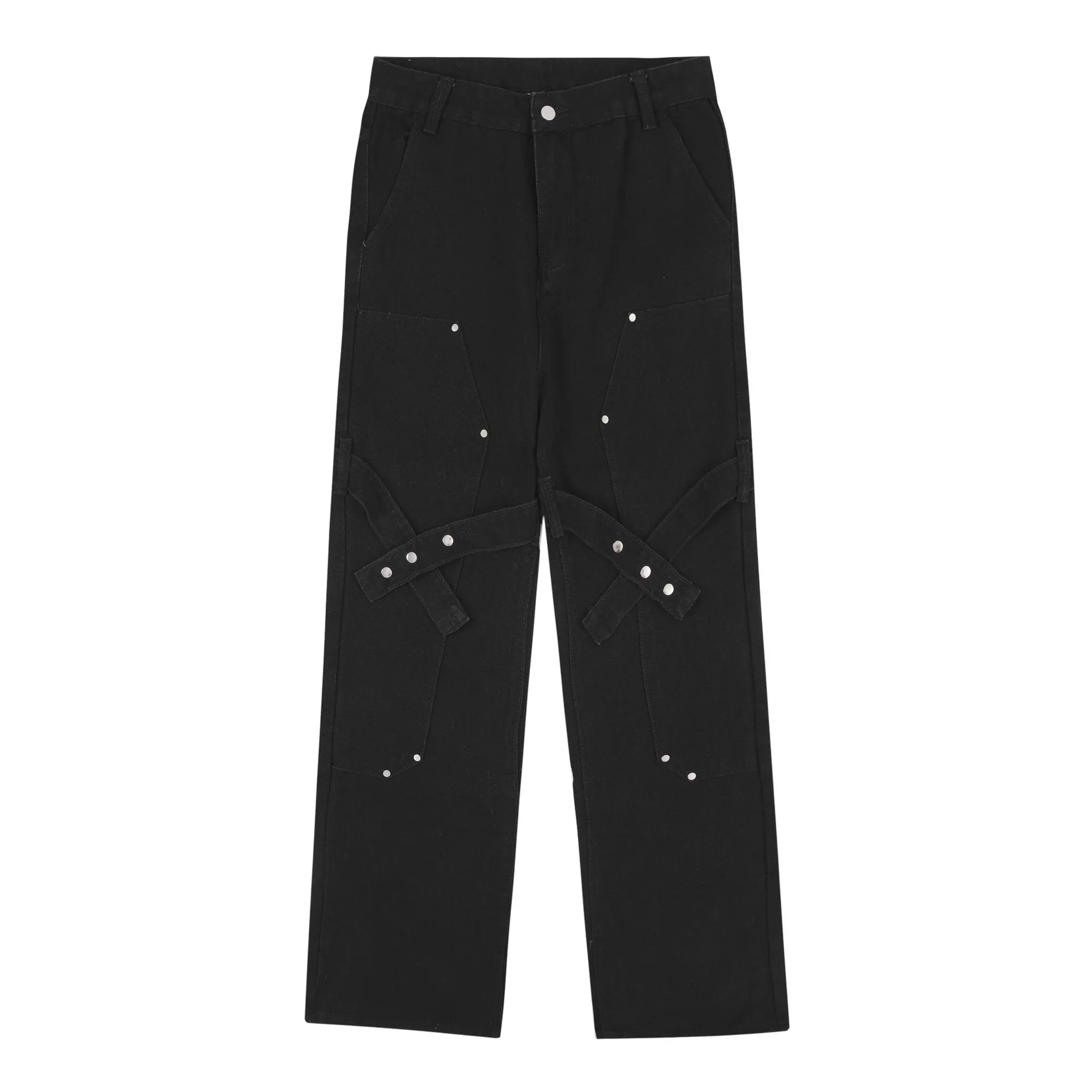 VersatileCuff Distressed Heavy Industry Straight Casual Jeans