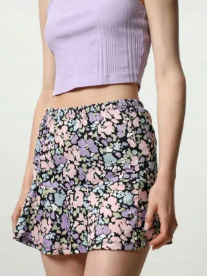 Easy Fashion Women's Floral Printed Skirt,Multi
