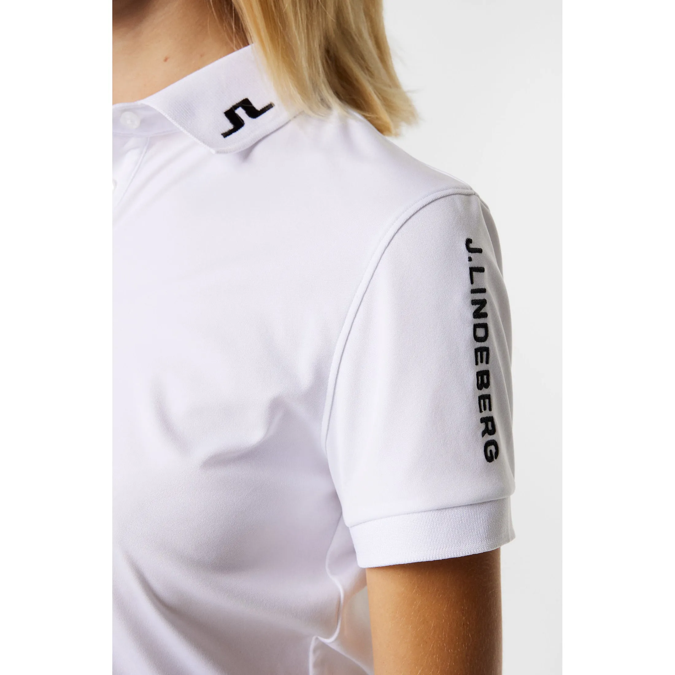 J.Lindeberg Women's Tour Tech Golf Polo Shirt - White City Beat